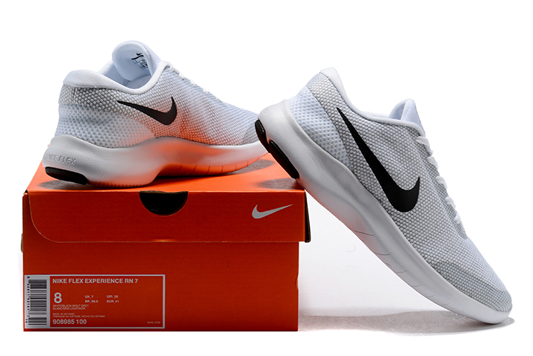 Nike Flex Experience RN7 White Black Shoes - Click Image to Close